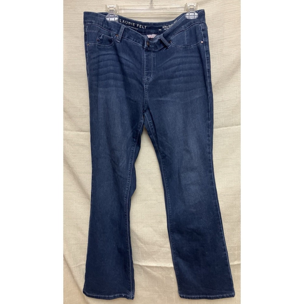 Laura Felt Women's Denim Silky Straight Leg Baby Bell Blue Jeans Size Large